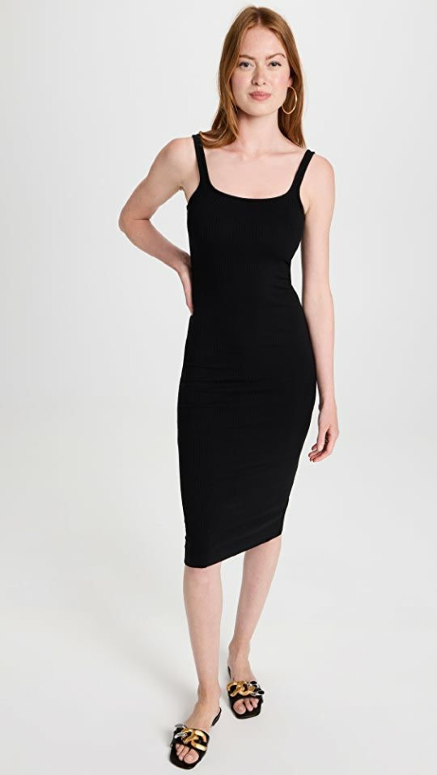 Casual Dresses * | Best Pirce Wsly Rivington Ribbed Dress Black