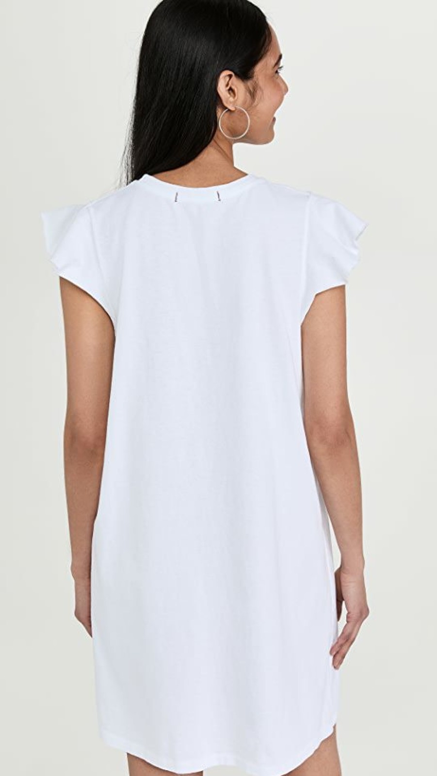 Casual Dresses * | Brand New Amo Flutter Tee Dress White