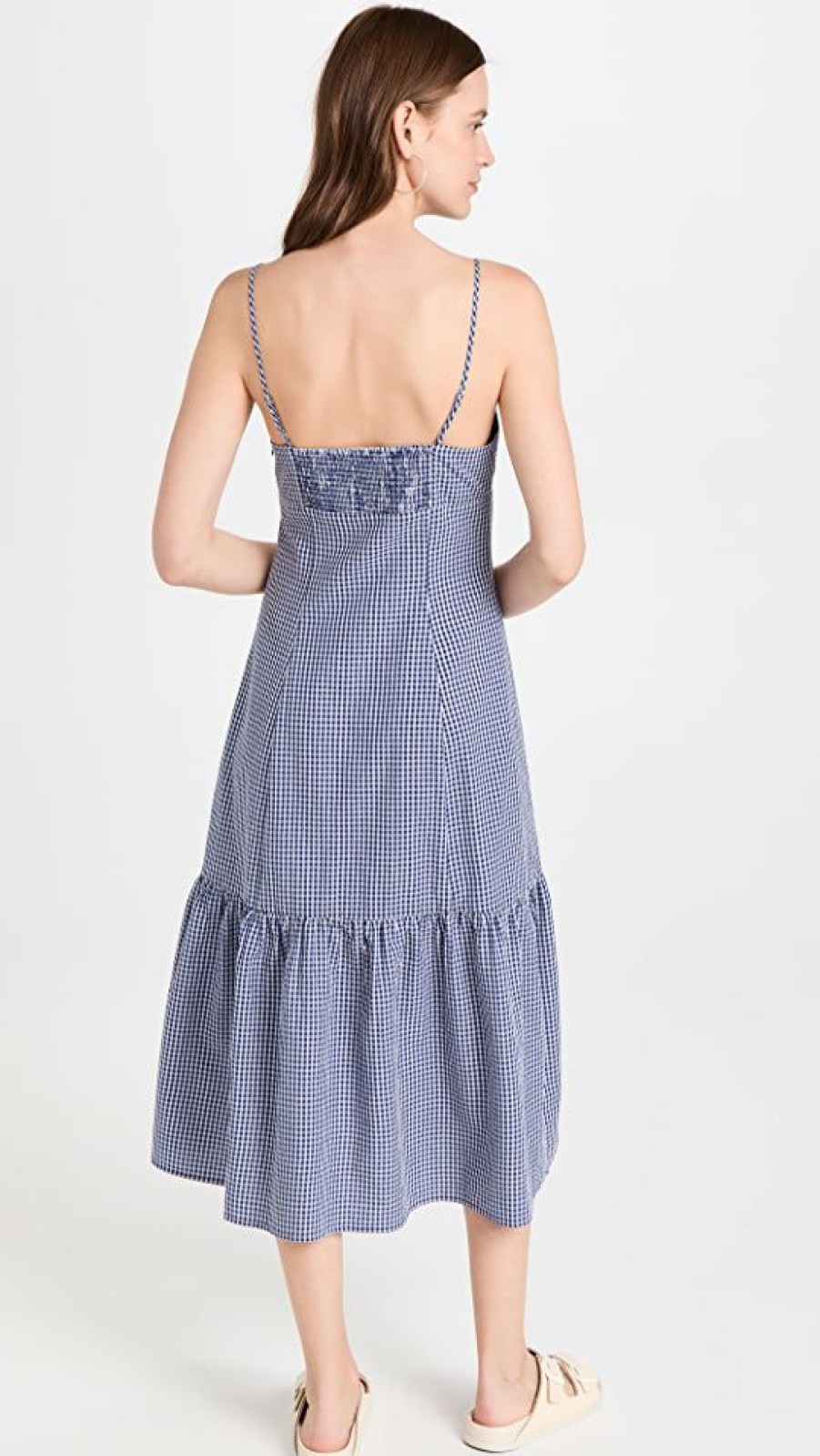 Casual Dresses * | Best Sale Rails Maeve Dress Navy Lilac Gingham