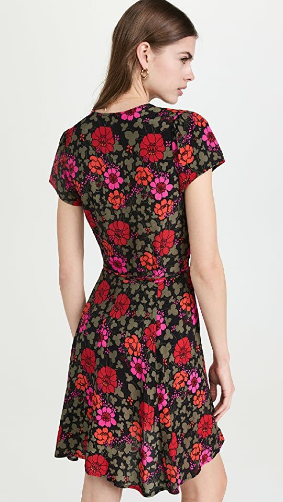 Casual Dresses * | Best Pirce Rolla'S Cleo Rambling Floral Wrap Dress Black