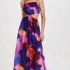 Casual Dresses * | Wholesale Jonathan Simkhai Amora Printed Cover Up Maxi Dress Cobalt Watercolor