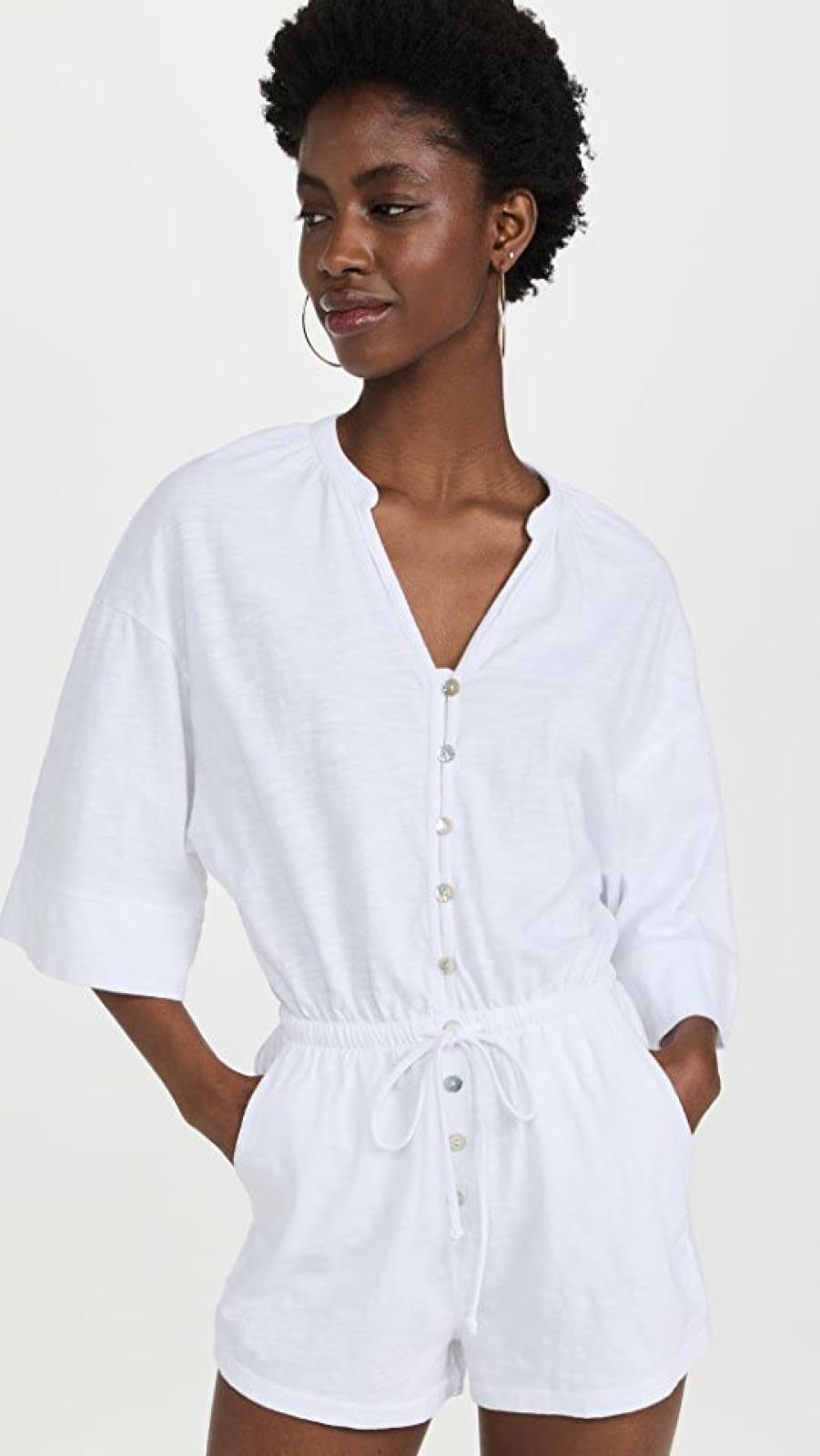 Rompers * | Cheapest Z Supply Zephyr Jersey Romper White