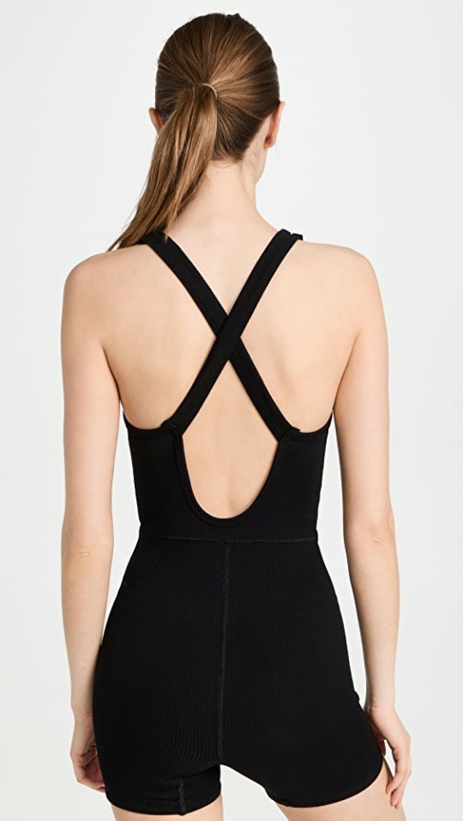 Rompers * | Hot Sale Fp Movement By Free People Free Throw Shortsie Romper Black