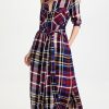 Casual Dresses * | Best Deal L'Agence Cameron Long Shirt Dress Multi Scarf Plaid