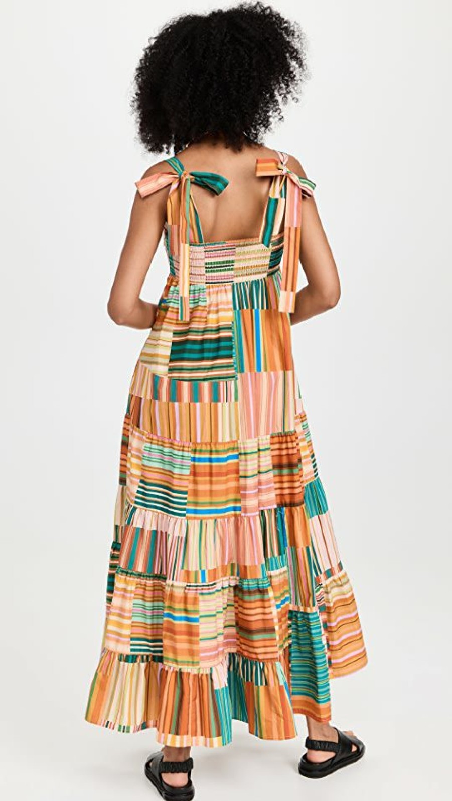 Casual Dresses * | Best Pirce Alemais Sloane Tiered Midi Dress Multi Stripe