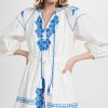 Casual Dresses * | Best Deal Shoshanna Jana Dress Optic White/Sea