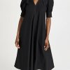 Casual Dresses * | Discount Ganni Cotton Poplin Dress Black