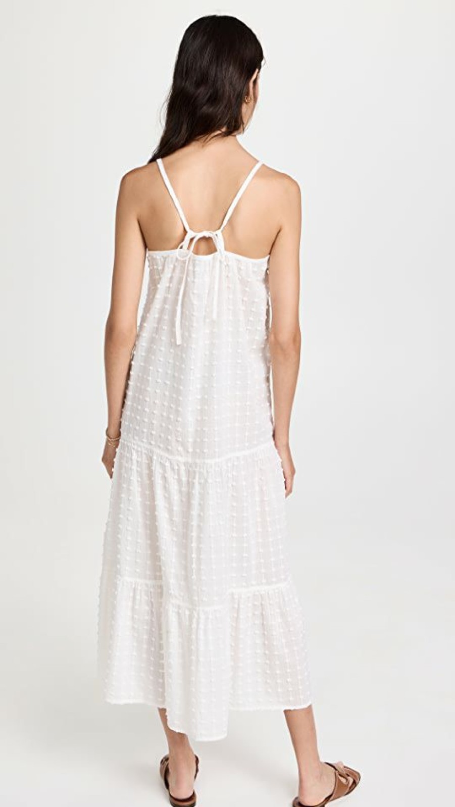 Casual Dresses * | Best Reviews Of Madewell Swiss Dot Cover-Up Tiered Maxi Dress Lighthouse