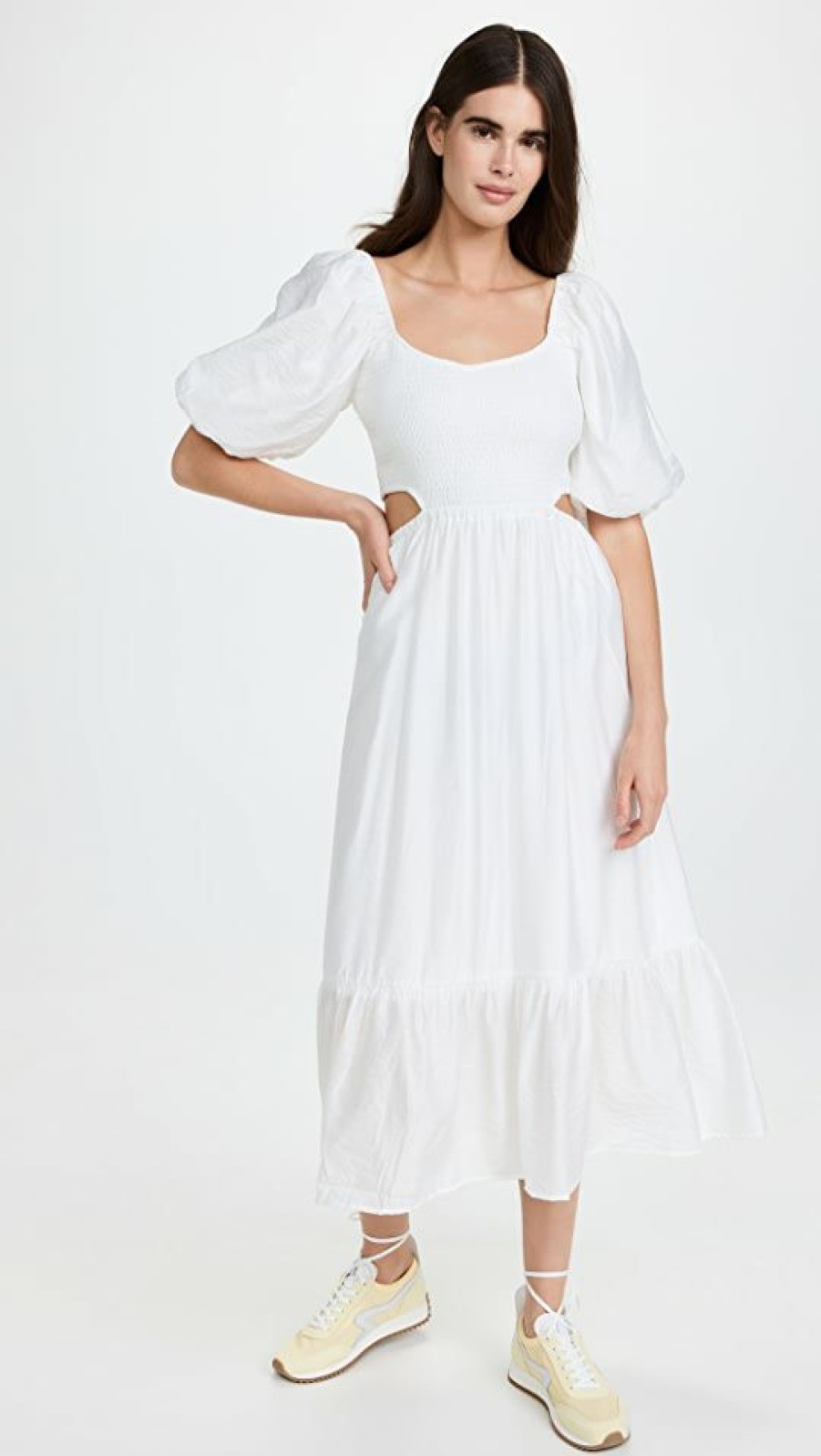 Casual Dresses * | Best Deal Moon River Cutout Dress White