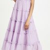 Casual Dresses * | Best Sale English Factory Tiered Midi Dress Lilac