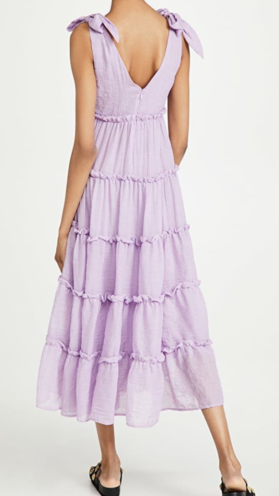 Casual Dresses * | Best Sale English Factory Tiered Midi Dress Lilac