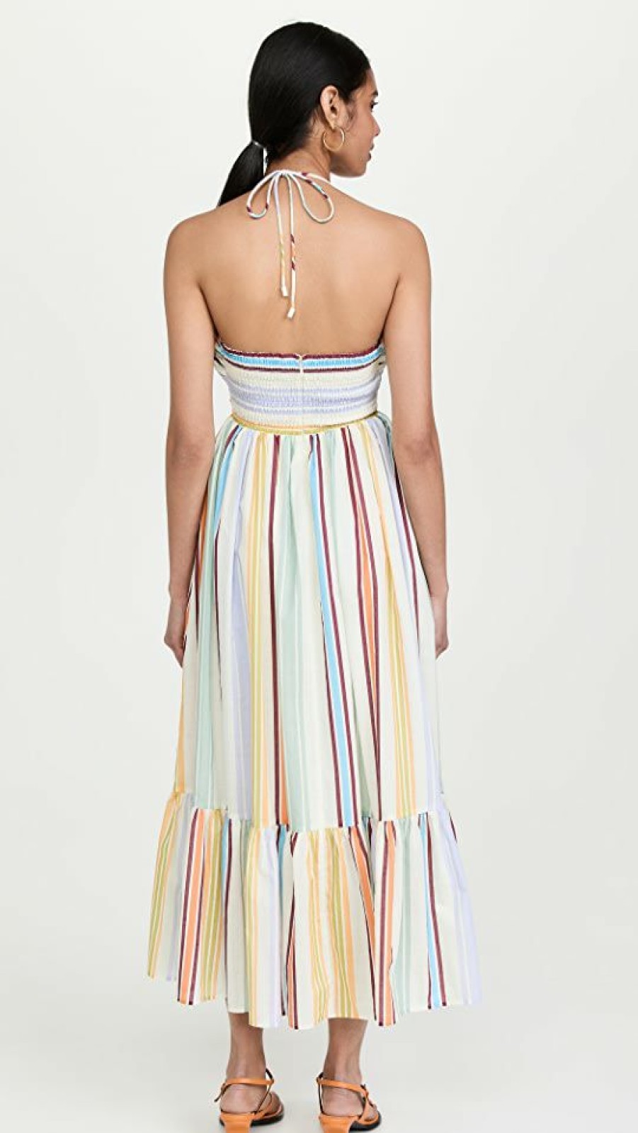 Casual Dresses * | Best Pirce Alemais Axum Tuck Front Midi Dress Stripe