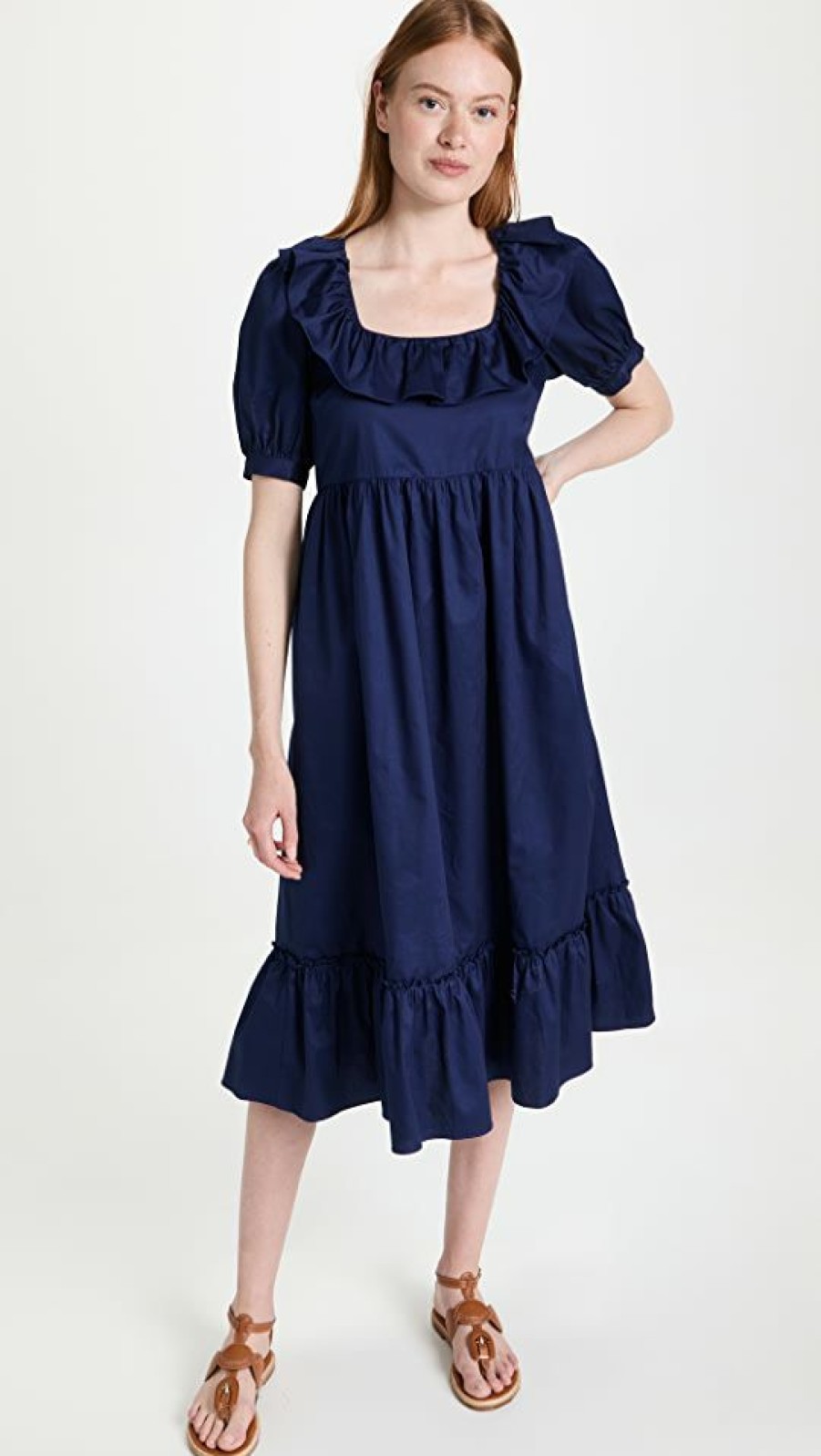 Casual Dresses * | Best Deal Kitri Tammy Navy Cotton Dress