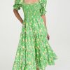 Casual Dresses * | Best Sale Moon River Tiered Midi Dress Green Multi