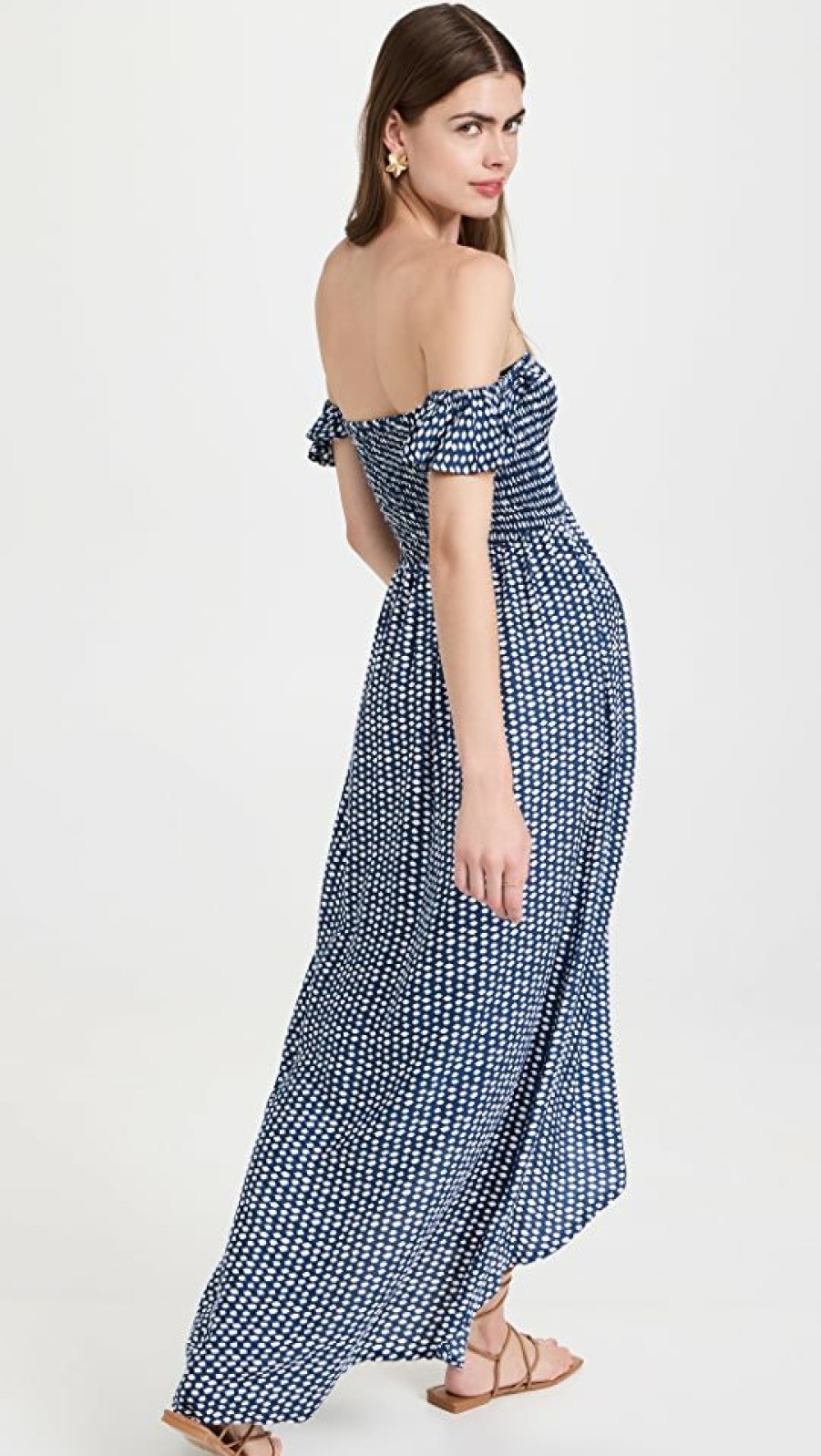 Casual Dresses * | Wholesale Tiare Hawaii Paradise Maxi Dress Sleet Navy/White