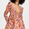 Casual Dresses * | Best Reviews Of Zimmermann Violet Twist Front Mini Dress Mustard Multi Floral