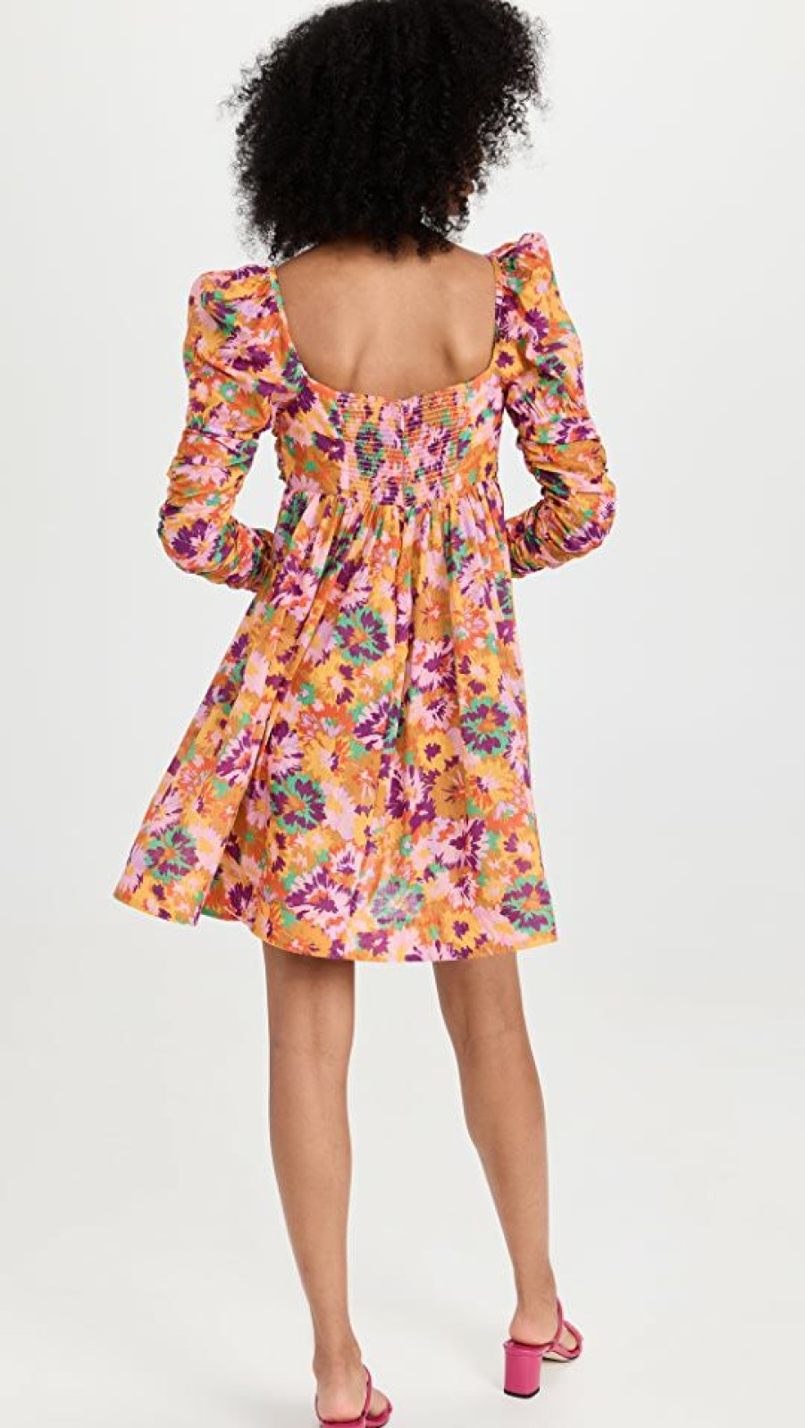 Casual Dresses * | Best Reviews Of Zimmermann Violet Twist Front Mini Dress Mustard Multi Floral