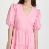 Casual Dresses * | Brand New English Factory Ruffle Puff Sleeve Mini Dress Pink