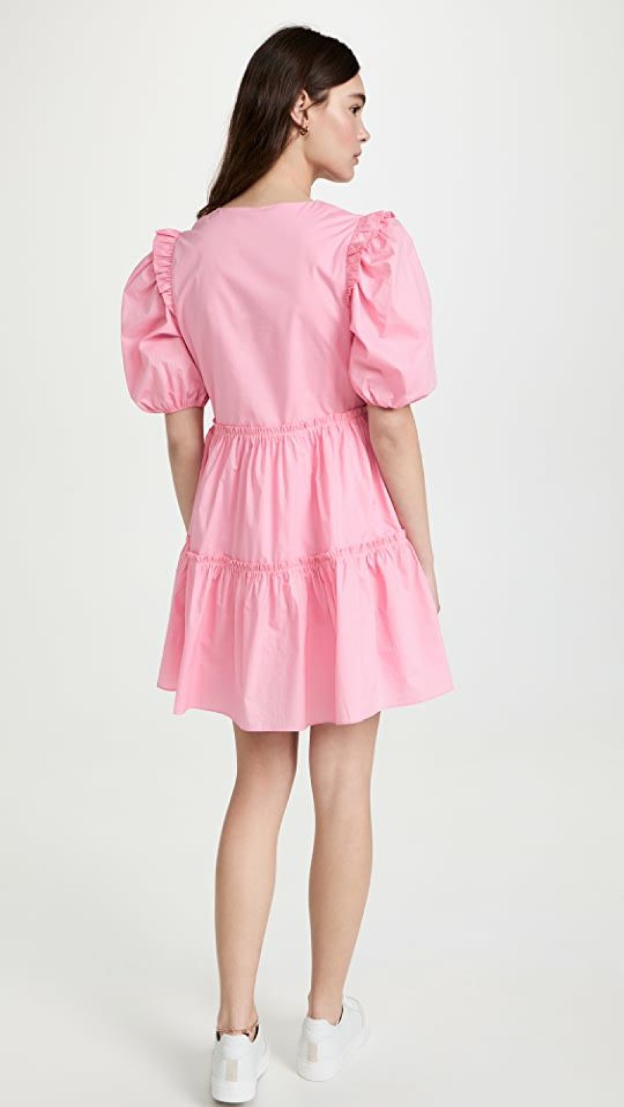 Casual Dresses * | Brand New English Factory Ruffle Puff Sleeve Mini Dress Pink