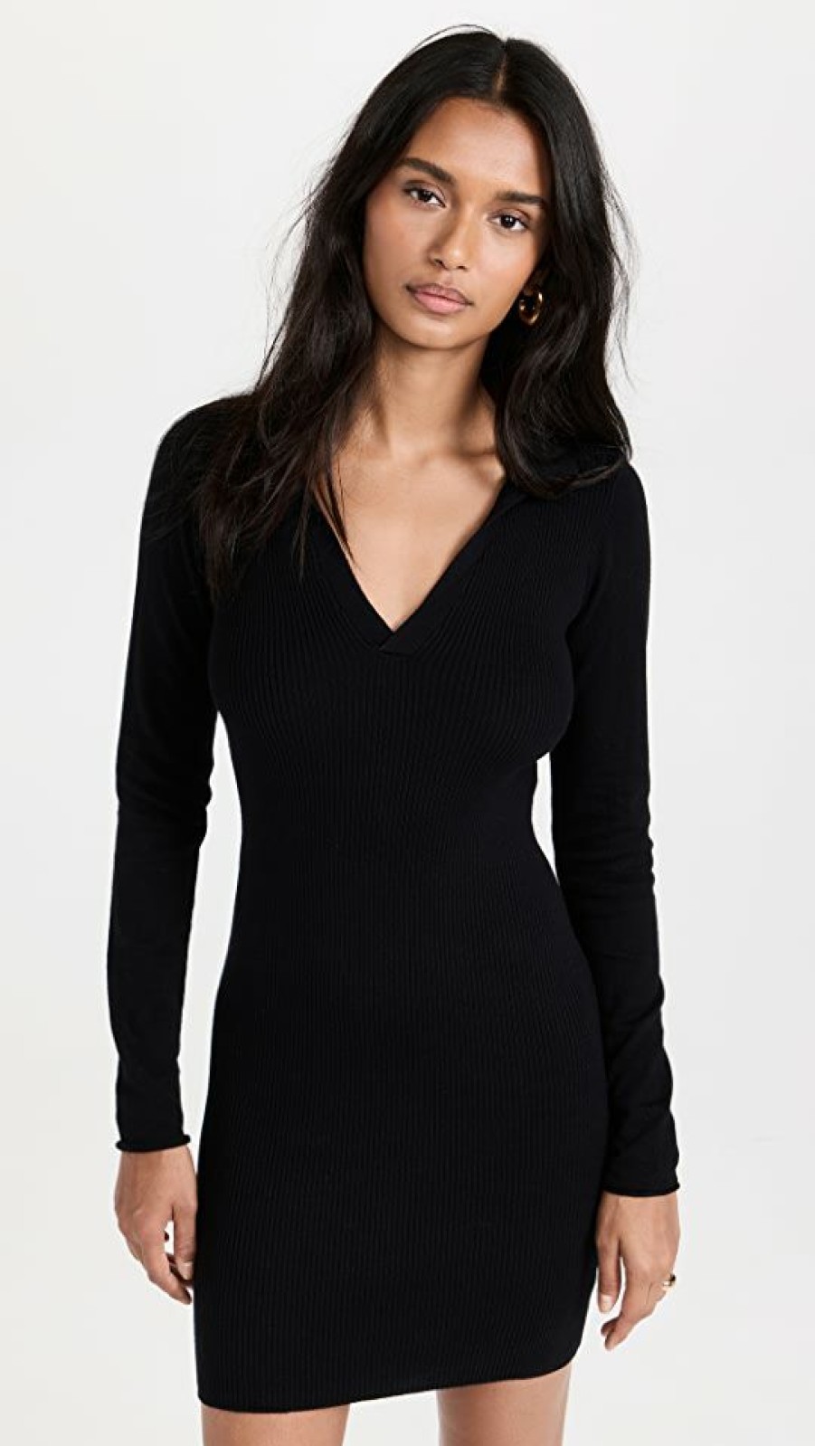 Casual Dresses * | Best Sale Atm Anthony Thomas Melillo V Neck Dress Black