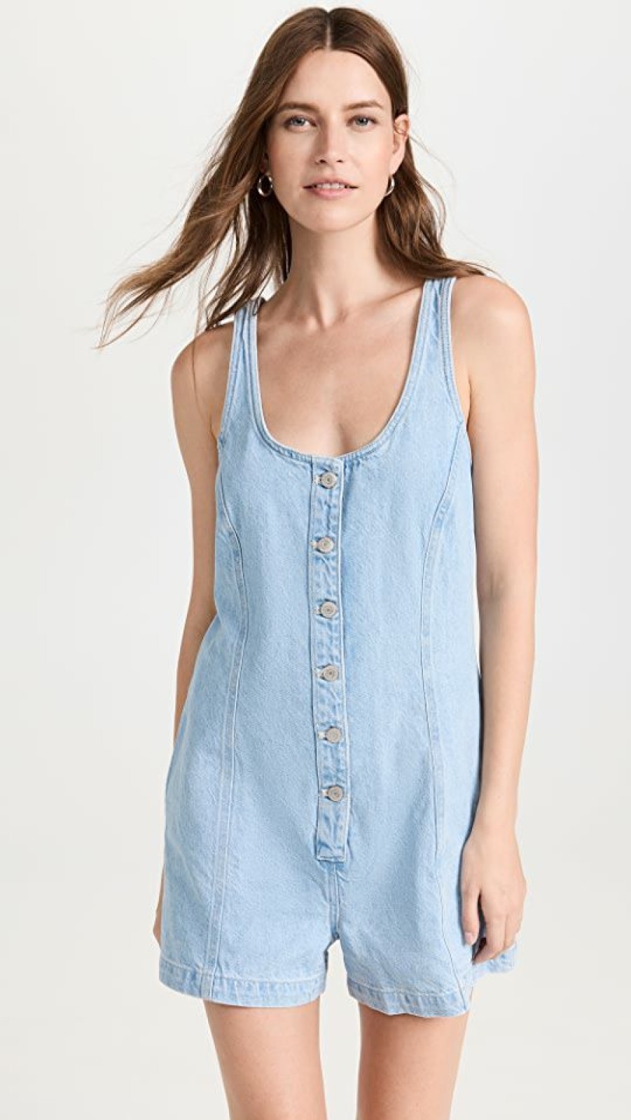 Rompers * | Best Sale Levi'S Alek Denim Romper Indigo Stonewash