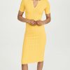 Casual Dresses * | Brand New Adam Lippes Short Sleeve Polo Dress Citron