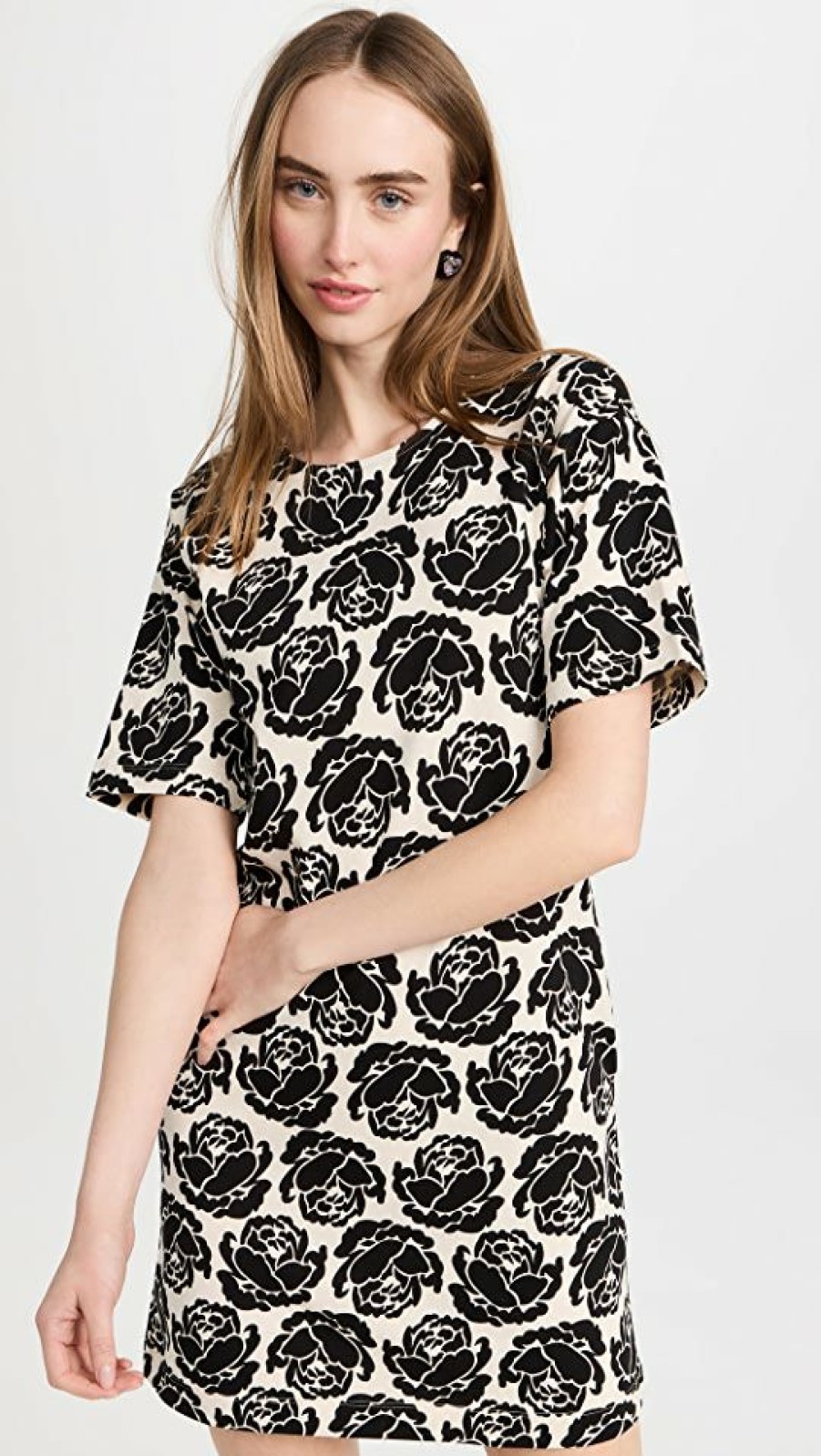 Casual Dresses * | Best Deal Tory Burch Rose T-Shirt Dress Black