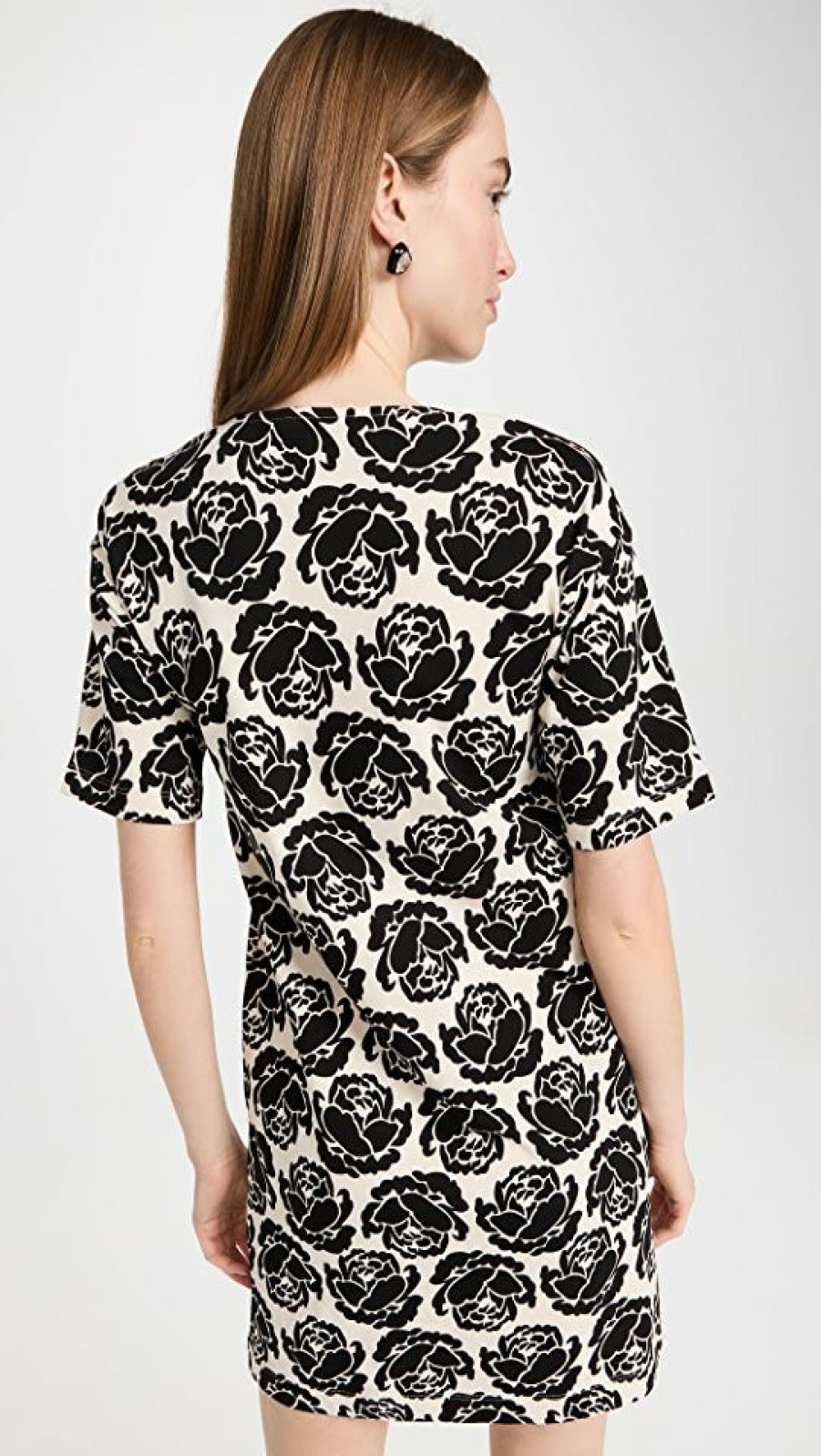 Casual Dresses * | Best Deal Tory Burch Rose T-Shirt Dress Black