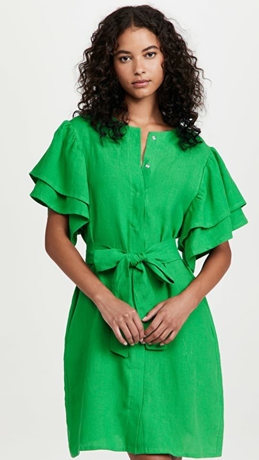 Casual Dresses * | Best Sale Fanm Mon Green Mini Dress