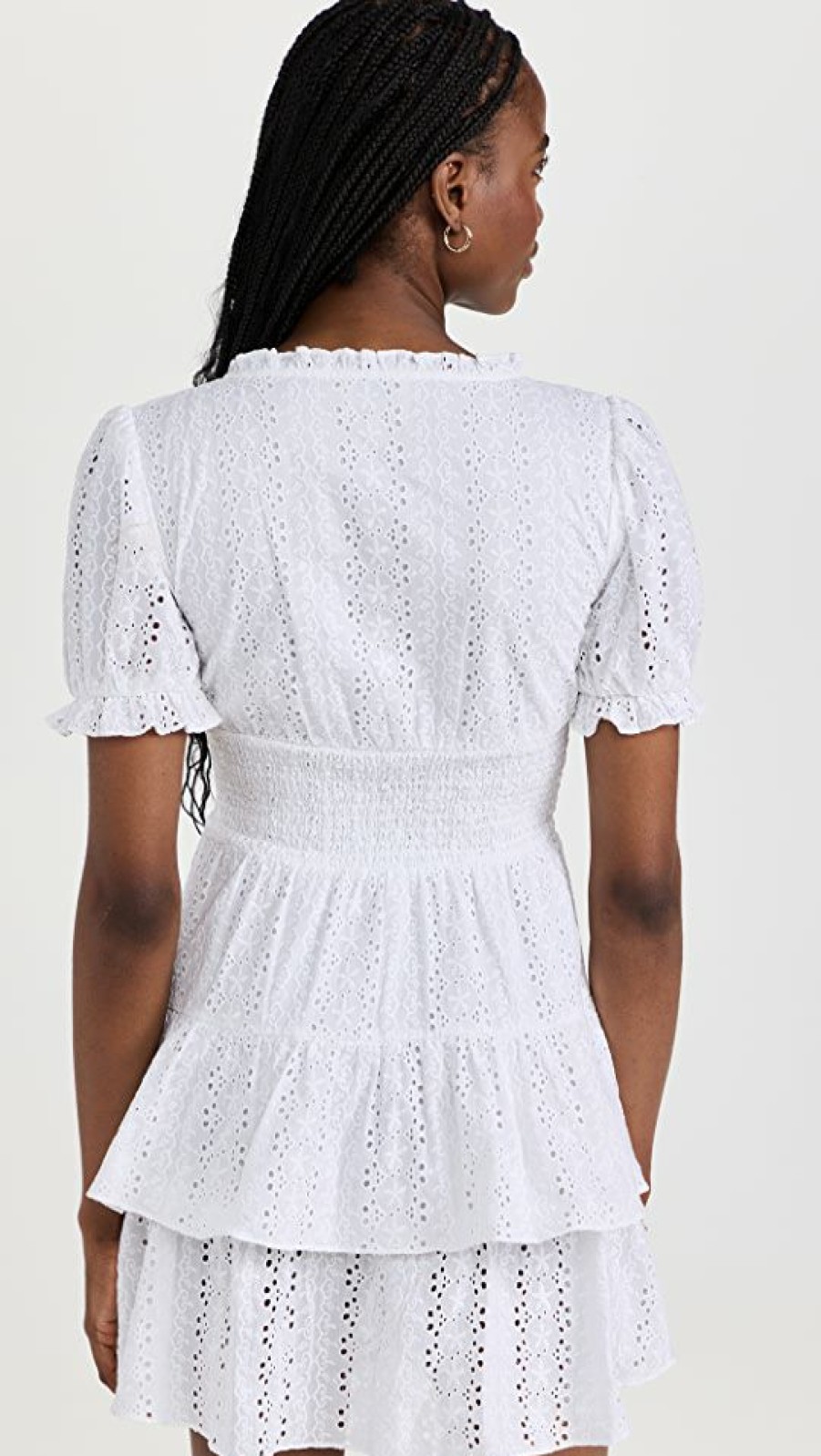 Casual Dresses * | Wholesale Playa Lucila Tiered Mini Dress White Eyelet