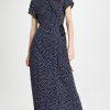 Casual Dresses * | Best Pirce Rixo Carole Dress Navy Polka Dot