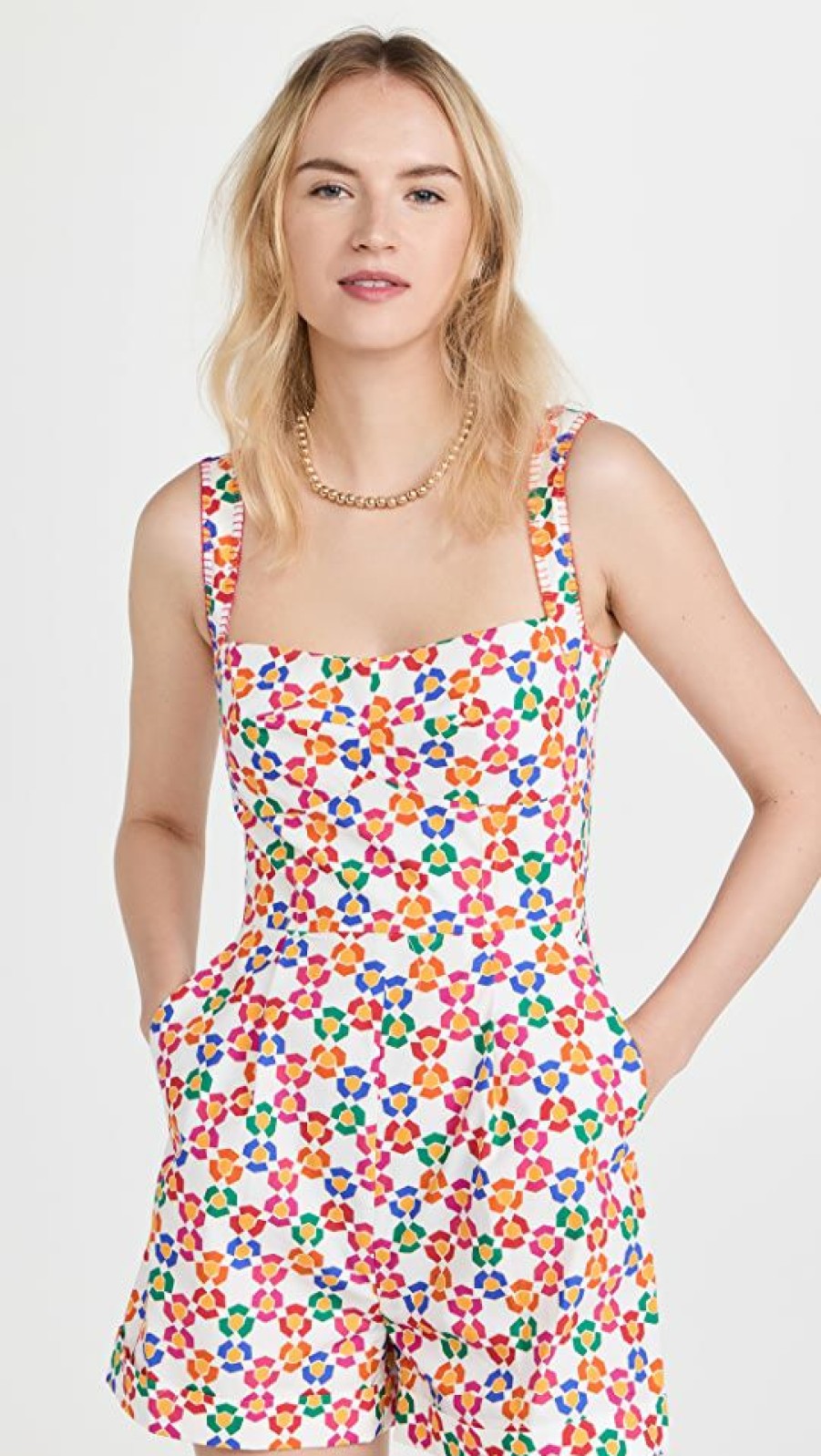 Rompers * | Hot Sale Saloni Rachel Romper Rainbow Star