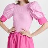 Casual Dresses * | Best Deal Ganni Block Cotton Poplin Dress Phlox Pink