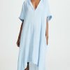 Casual Dresses * | Discount 9Seed Tunisia Short Sleeve Caftan Chambray