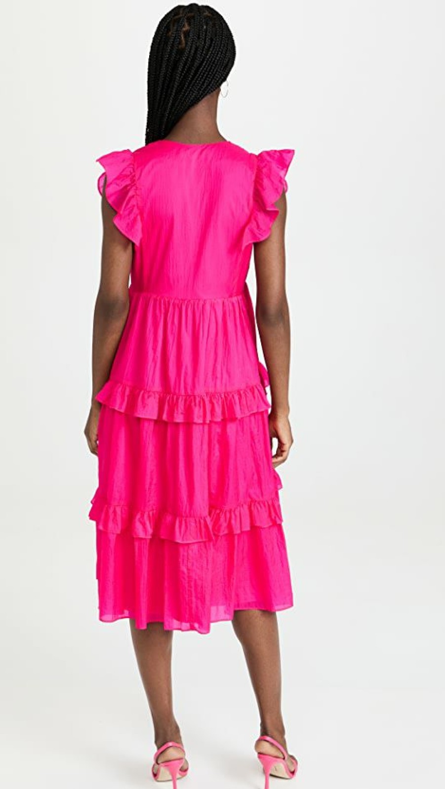 Casual Dresses * | Best Deal Amanda Uprichard Chamomile Dress Cerise