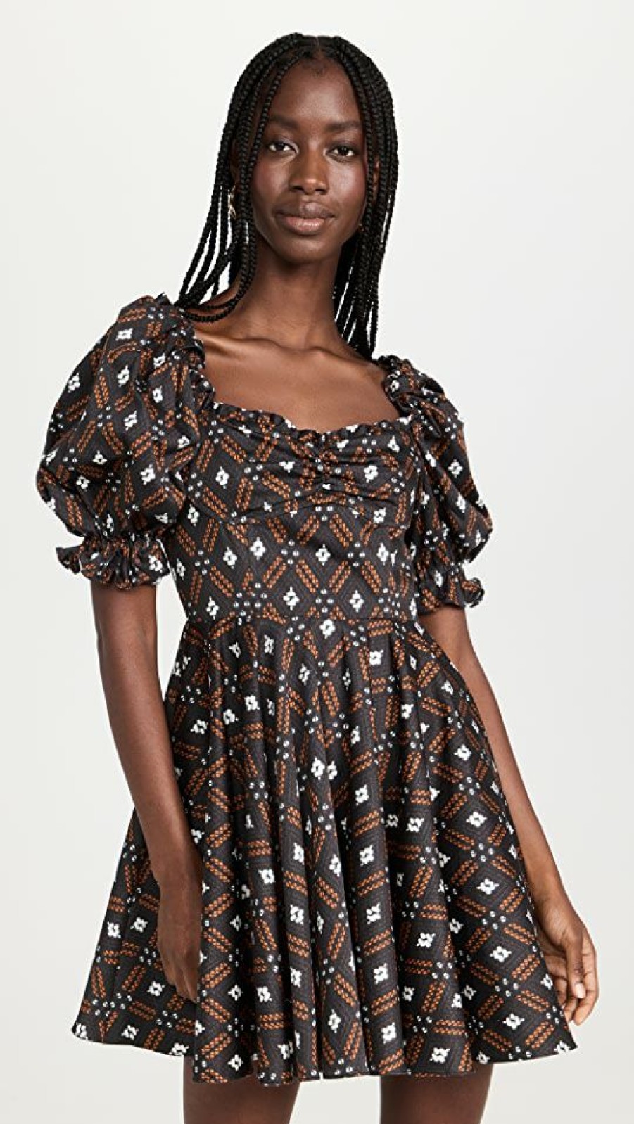 Casual Dresses * | Best Reviews Of Autumn Adeigbo Camille Dress Diamond Print