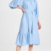 Casual Dresses * | Best Pirce Lisa Marie Fernandez Laure Dress Vintage Blue Ajoure Pique