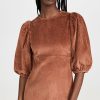 Casual Dresses * | Brand New Bytimo Corduroy Mini Flounce Dress Rusty Brown