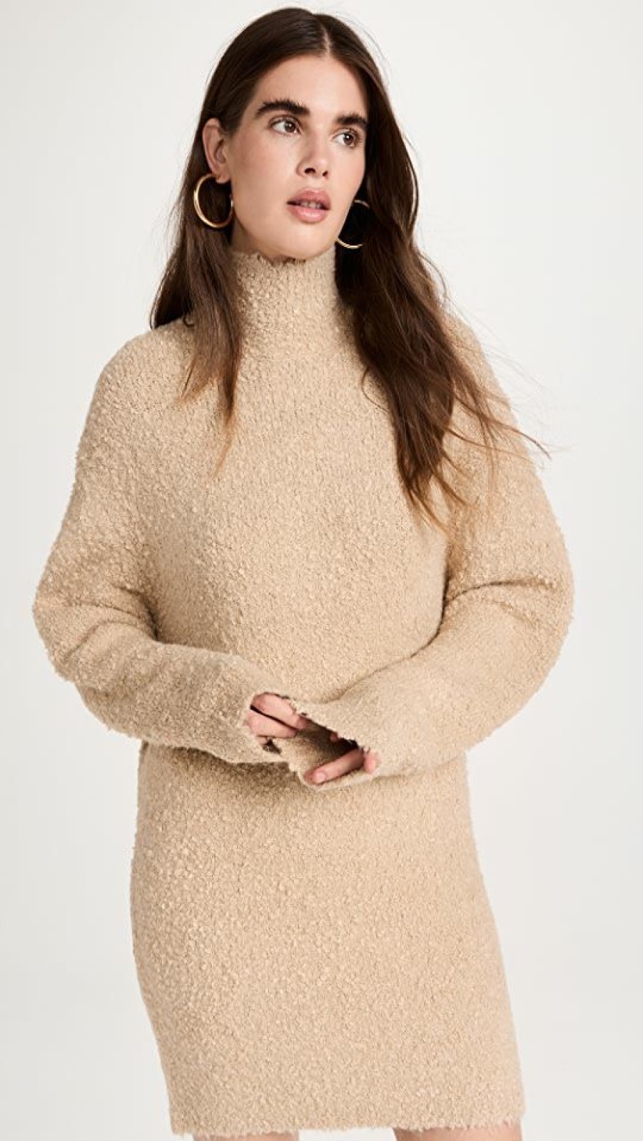 Casual Dresses * | Best Deal Ser.O.Ya Charlie Sweater Dress Beige