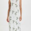 Casual Dresses * | Best Deal Atm Anthony Thomas Melillo Slub Palm Print Short Sleeve Maxi Dress White Combo