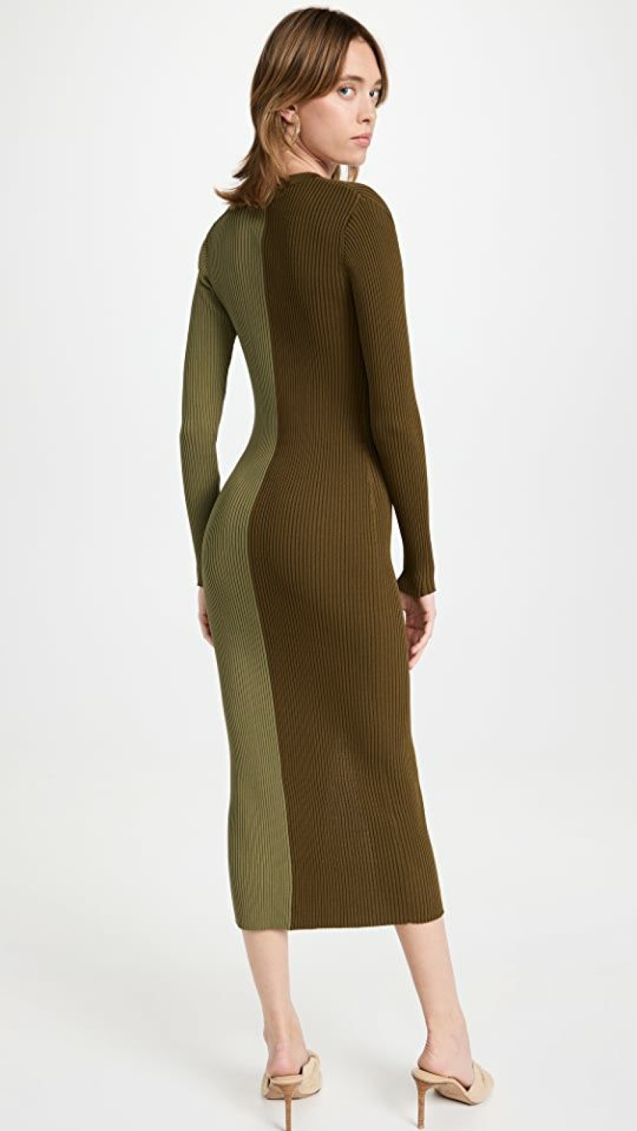 Casual Dresses * | Best Deal Staud Shoko Sweater Avocado/Olive