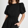 Casual Dresses * | Best Reviews Of English Factory Cut-Out Poplin Mini Dress Black