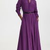 Casual Dresses * | Coupon Swf Long Sleeve Button Up Maxi Dress Plum