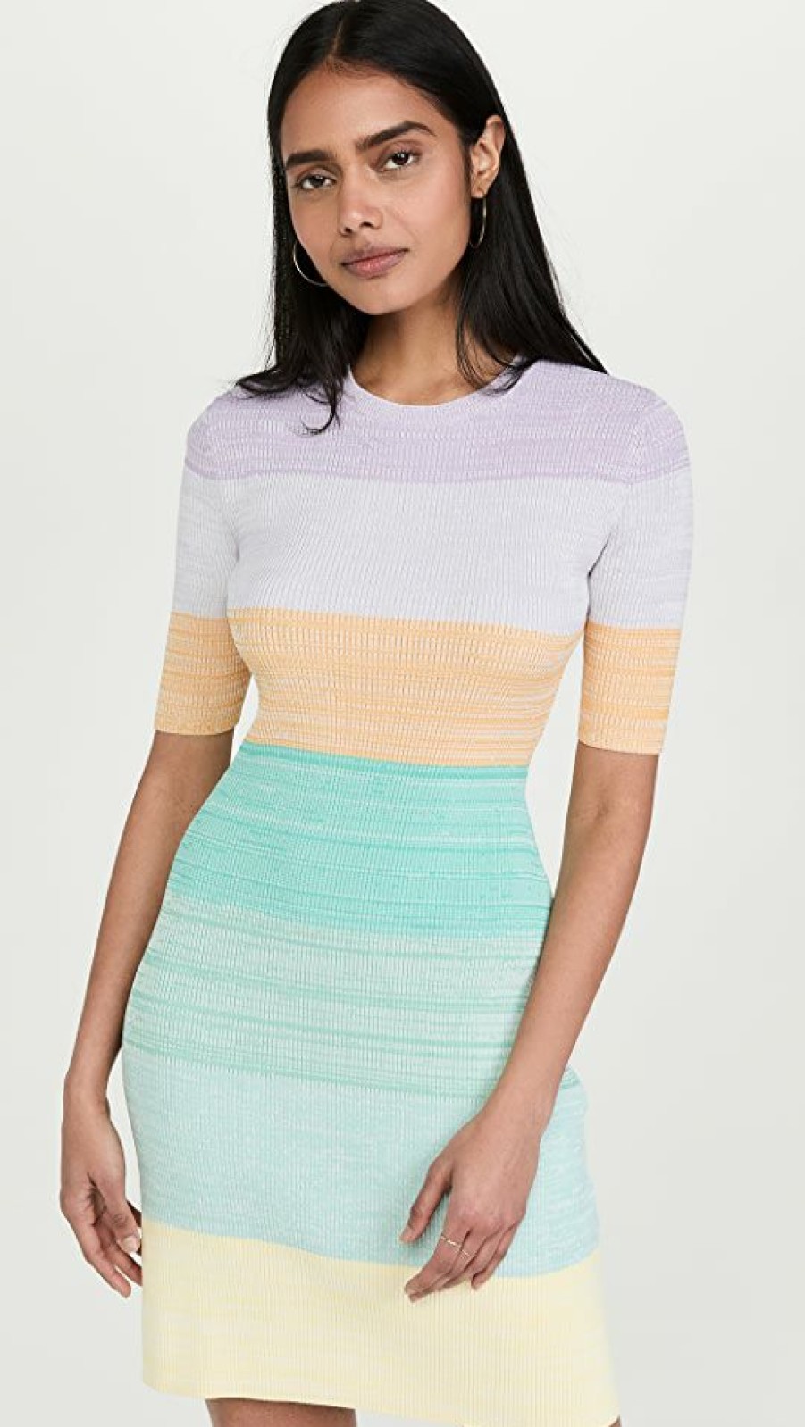 Casual Dresses * | Best Reviews Of Shoshanna Ninah Dress Lilac/Lemon/Green