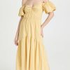 Casual Dresses * | Brand New Vince Draped Puff Sleeve Tiered Dress Warm Sand