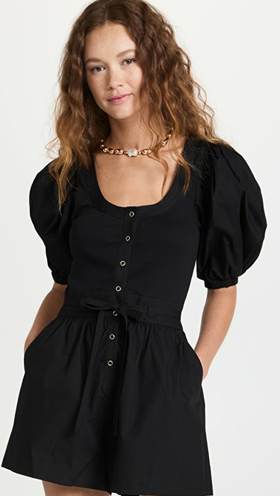 Rompers * | Cheapest Ulla Johnson Leia Playsuit Noir