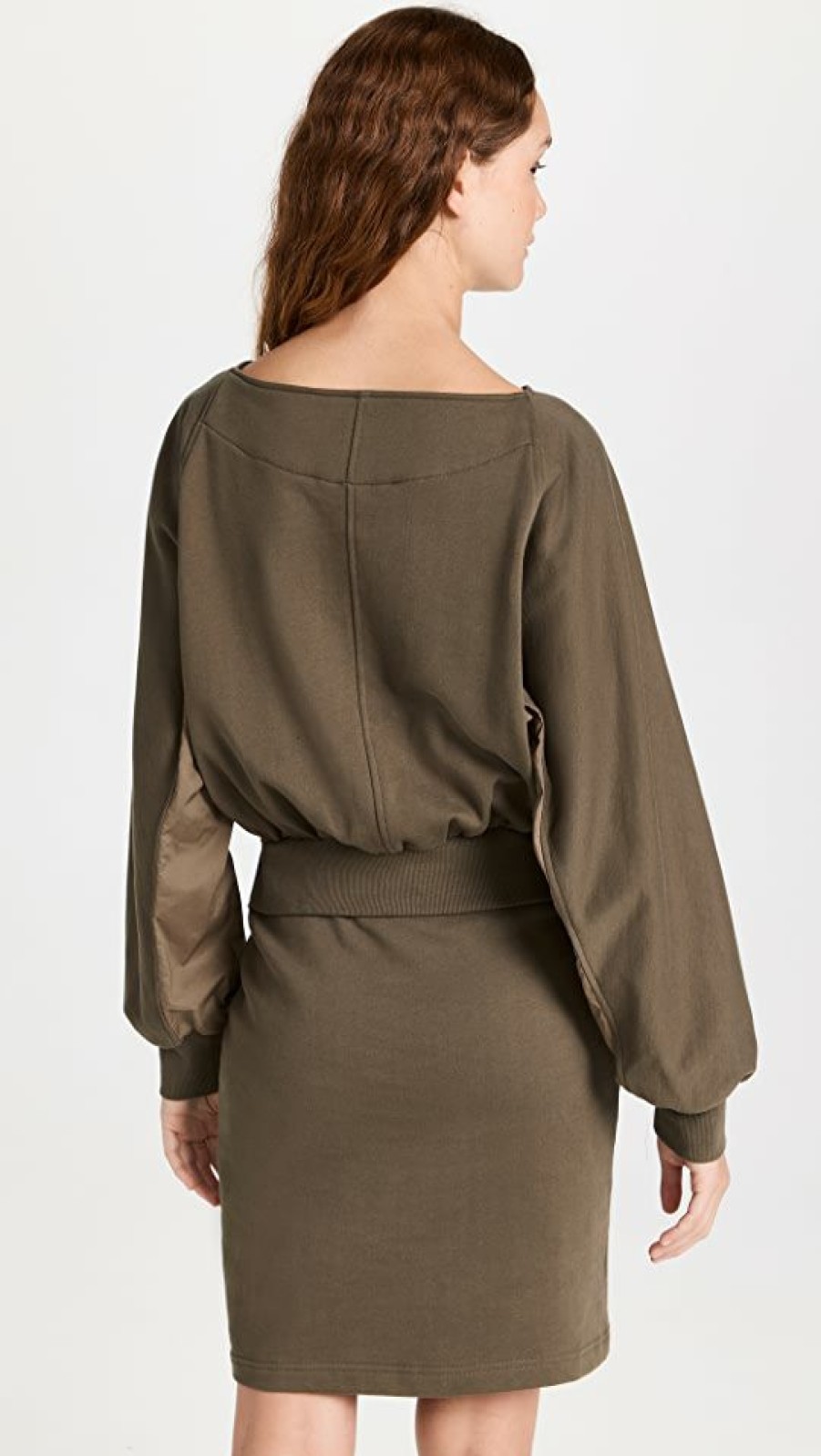 Casual Dresses * | Brand New 3.1 Phillip Lim Long Sleeve Combo Henley Mini Dress Army