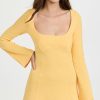 Casual Dresses * | Best Pirce Victor Glemaud U Neck Fit And Flare Yellow