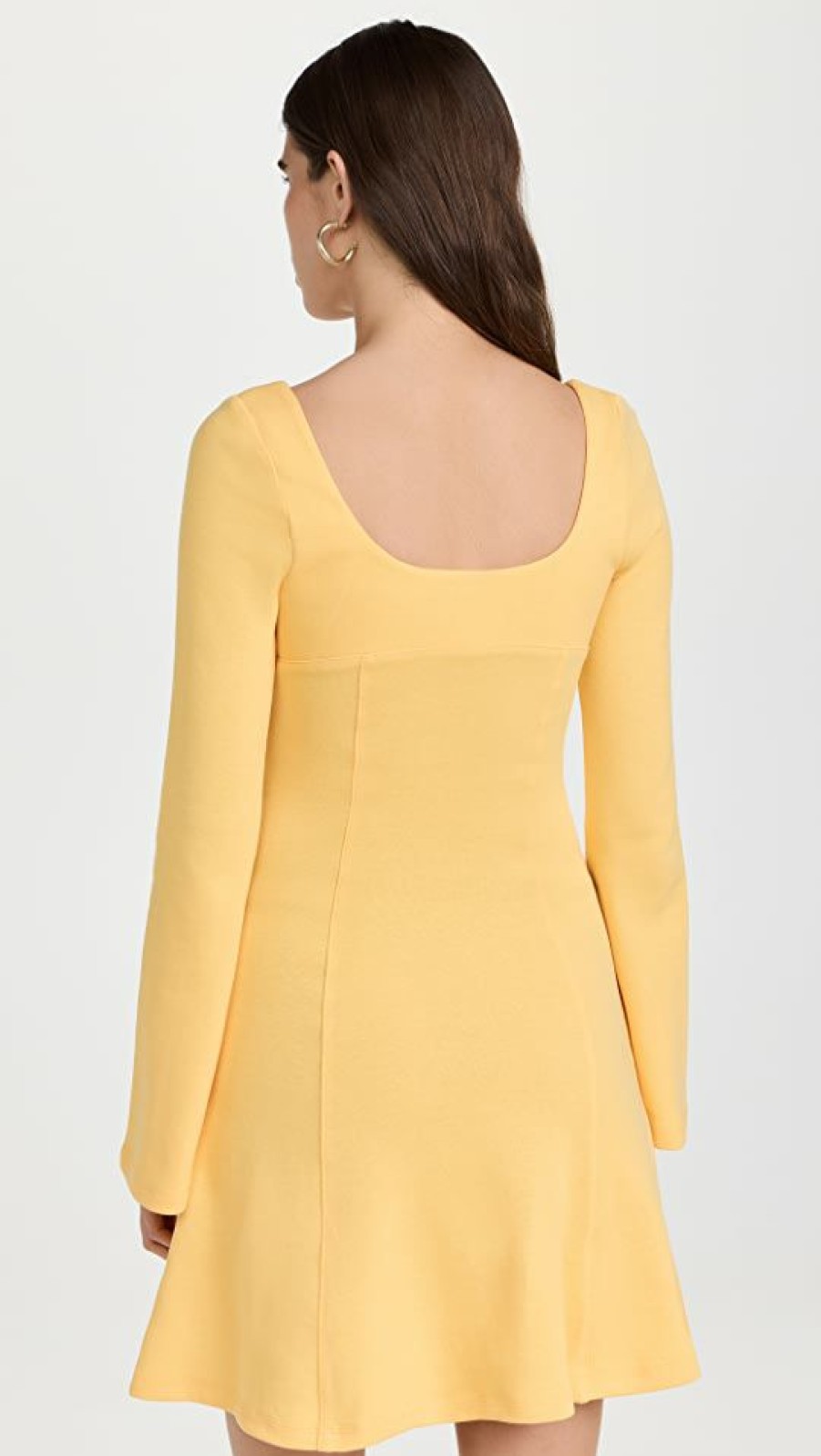 Casual Dresses * | Best Pirce Victor Glemaud U Neck Fit And Flare Yellow