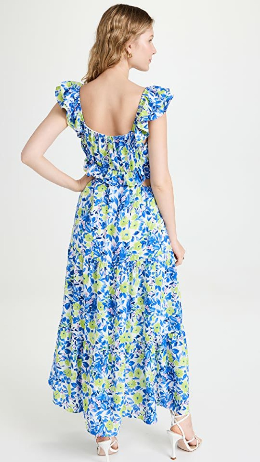 Casual Dresses * | Brand New Endless Rose Ruffled Maxi Dress Blue/Green